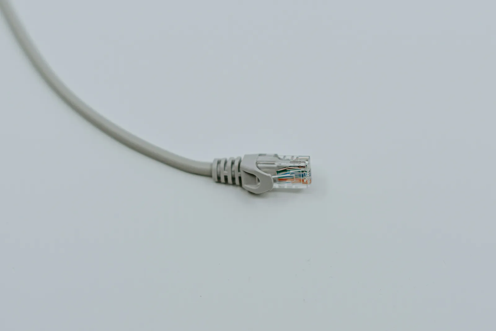 Ethernet-kabel op een witte achtergrond — symbool voor digitale infrastructuur